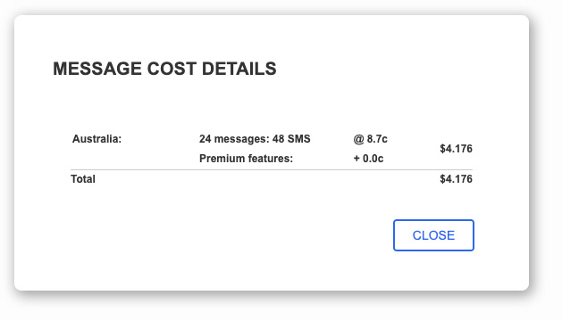 Messaging Standard Cost Preview