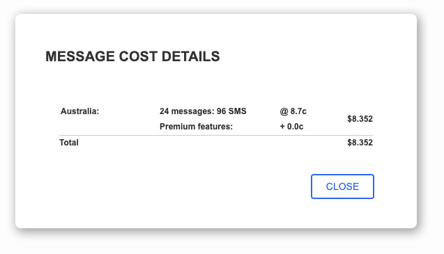 Messaging UTF8 Cost Preview