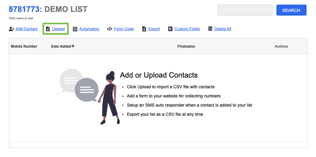 Contacts Upload