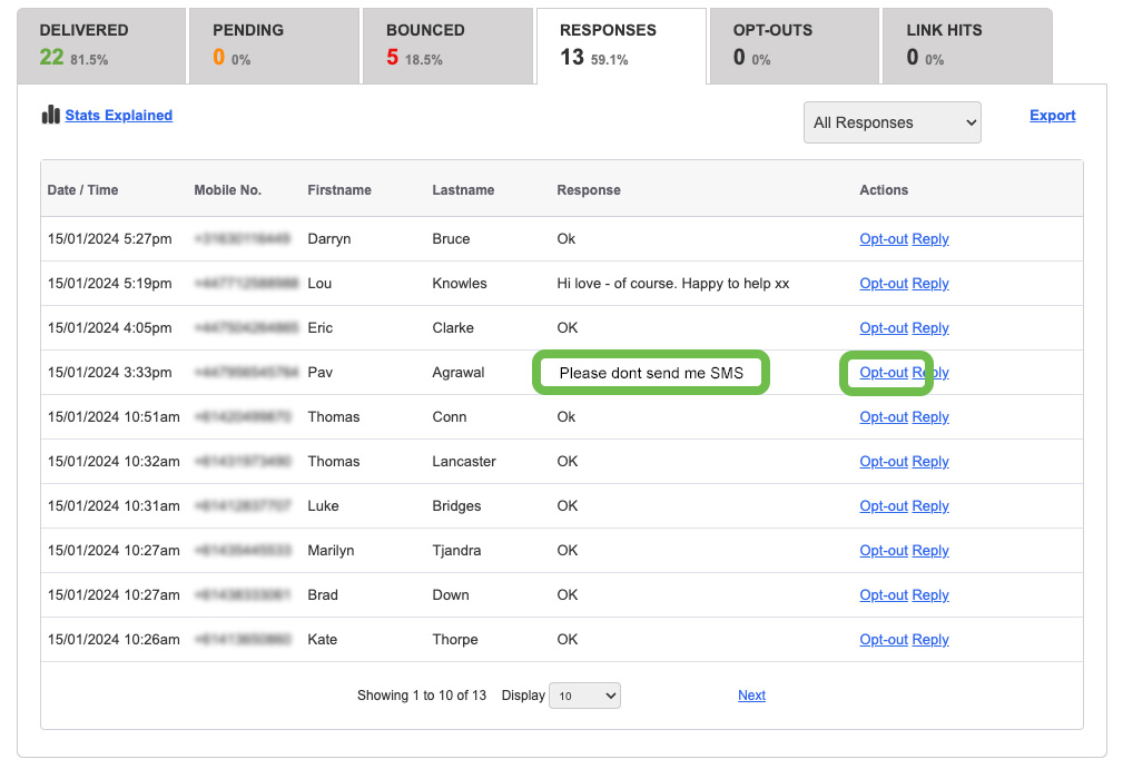 Contacts Add Manual Opt Out Report