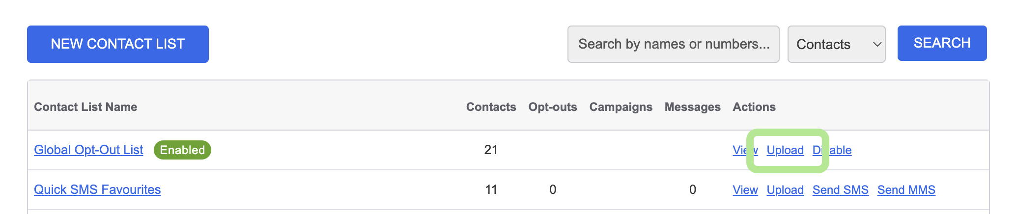 Contacts - Global Opt Out Upload